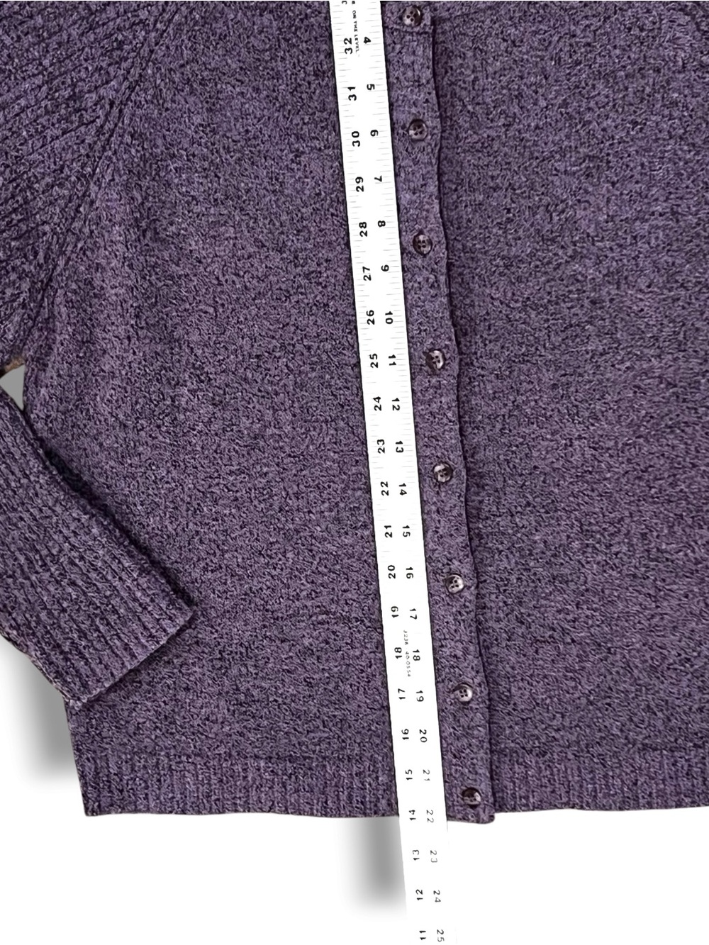Vintage 90s Christopher Banks Purple/Indigo Wool Blend Cardigan Sweater Sz M E-6 - Picture 7 of 7